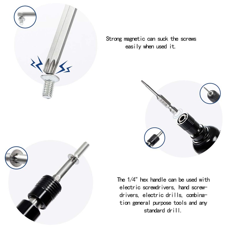 10PCS 4"/100mm T25 Torx Head Screwdriver Bit Set, 1/4 Inch