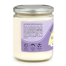 Pet's Favorite - Tested & Proven - Odor Eliminating Candle, Pet-Friendly Scented Candle, in 4 Great Fragrances – 70-Hour Burn Time, Cotton Wick (Calming Lavender, Pack of 1)