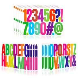 Llewyn Bulletin Board Letter Stickers, 288 Pcs 18 Sheets 3 Inch, Waterproof Vinyl, Colorful for Mailbox, Window, Door, Sign, Address Number