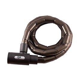 IFAM Anti-Theft Device for Motorcycles Model Slide, Reinforced Steel Cable with Articulated Armour, 1 m Length, Flexible Joint Lock, Grey Colour, Safety and Protection