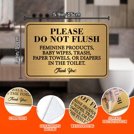 2PCS Please Do Not Flush Rule Sign for Bathroom and Business,Self Adhesive