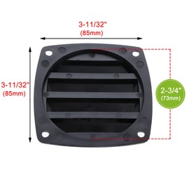VTurboWay 4 Pcs Louvered Flush Plastic Thru Vent, Marine Boat Vent, 2-3/4", Black, Free Installation Screws