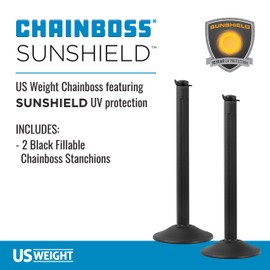 US Weight - U2003NC ChainBoss Stanchion with SunShield UV Protection – No Chain– Fillable Base