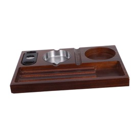 CHILDWEET Wooden Ash Tray with Cigar Cutter Elegant for Practical Cigar Holder for Men Father's Day Low Maintenance Design