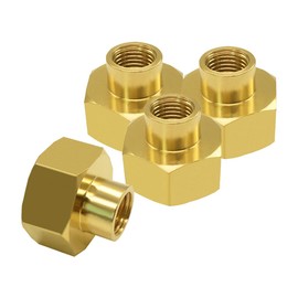 Hooshing 4PCS Garden Hose Adapter 1/4" NPT to 3/4" GHT Female to Female Solid Brass Hose Connector Pipe Fittings