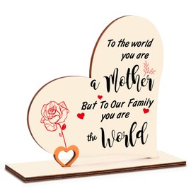 Mothers Day Gifts for Mum from Daughter Son,Heart Wooden Plaque Gifts for Mum Women,Mum Birthday Gifts for Mum Stepmum Grandma,Presents for Mum on Mothers Day Christmas Anniversary
