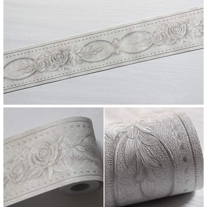 WDragon Floral Pattern Molding Peel Stick Wall Border for Home