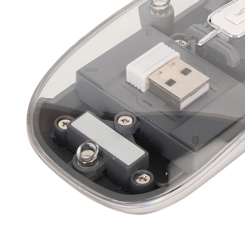 Wireless Bluetooth Mouse Transparent Clear Cool Shell Mute Click Colorful