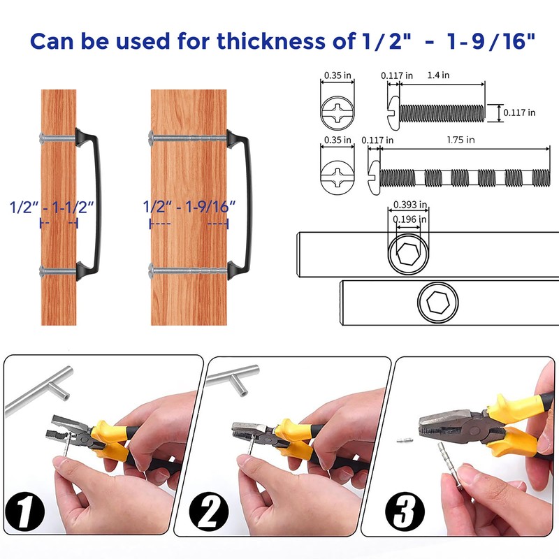 Ravinte 20 Pack Solid 7-1/2 Inch Square Foot Arch Pull