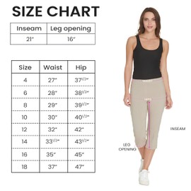 SLIM-SATION Women's Wide Band Pull on Straight Leg Capri with Tummy Control, 12, White