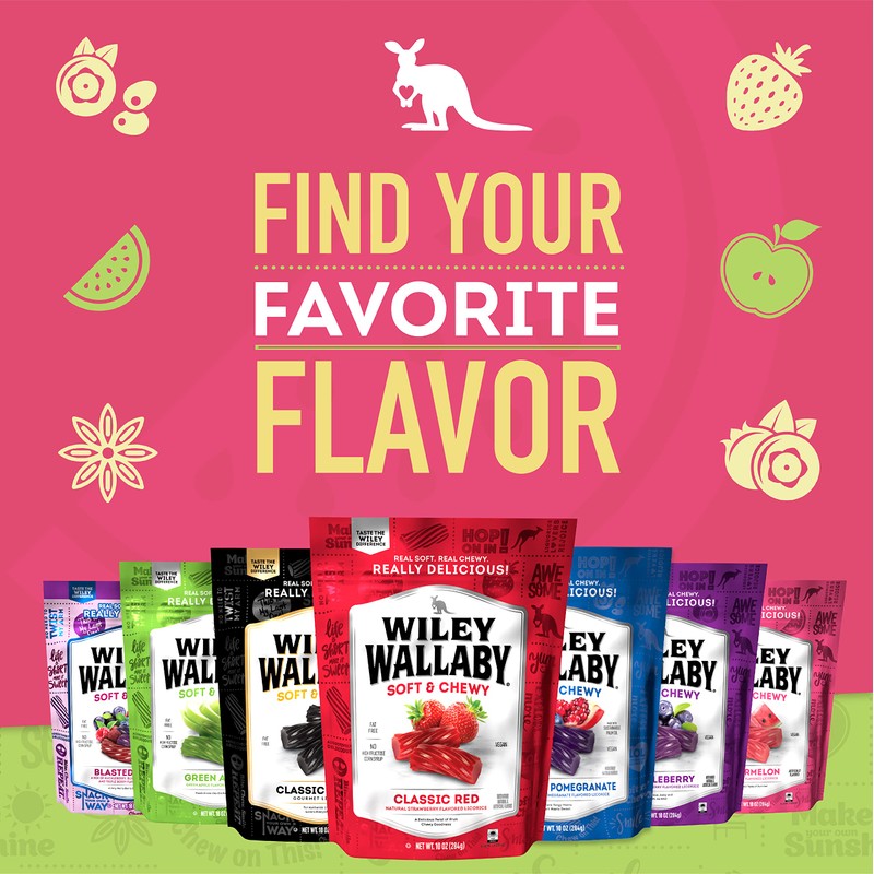 Wiley Wallaby Licorice 10 Ounce Classic Gourmet Soft & Chewy