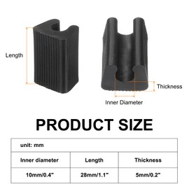 uxcell 20 Pcs Chair Foot U Shaped Floor Glides, 28mm Plastic Chair Leg Caps, Non-Slip Foot Pads for Legs, Black