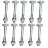 Merriway BH04824 (10 Pcs) Carriage Bolts with Nuts, M6 x