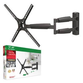 Barkan Long TV Wall Mount, 13-65 inch Full Motion Articulating - 4 Movement Flat/Curved Screen Bracket, Holds up to 79lbs, Extremely Extendable, Fits LED OLED LCD