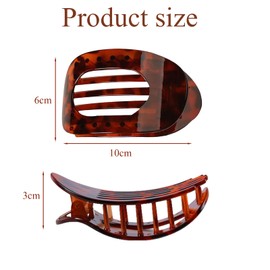 AYNKH 6 PCS Flat Hair Claw Clips for Women Fine Thick Hair, Curved Design Flat Claw Clip Strong Hold Hair Clip Accessories for Women and Girls
