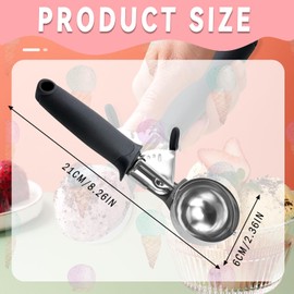 Stainless Steel Ice Cream Scoop with Trigger – Effortless Scooping and Non-Stick Coating for Perfect Servings