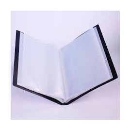 A5 Display Book with Zipped Closure with 20 Plastic Pockets Presentation Folder with Plastic Sleeves Black Copy Safe Cover
