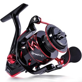 Sougayilang Spinning Reels Ultra-Weight, 6.2: 1 High Speed ​​Gear Ratio, Metal Frame and Rotor, 12 + 1 Shielded BB, Smooth Powerful Freshwater and Saltwater Spinning Fishing Reel(SD-3000-Red)
