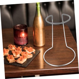 Gatuida 2pcs Iron Wine Decanter Dryer Stand Carafe Drying Holder with Gray Cover Stable Support for Wine Glassware for Bar Kitchen and Home Use