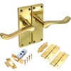 Polished Brass Internal Lever Latch Door Handles & Fixings Set