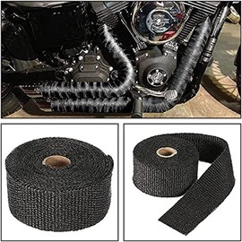 Motorcycle Heat Protection Tape, 10 m, Exhaust Heat Protection Tape with 10 Pieces, 300 x 4.6 mm, Deecam Cable Ties, Stainless Steel for Exhaust Manifolds of Motorcycles