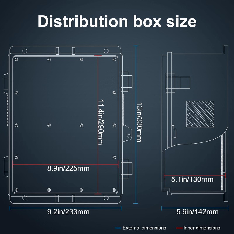 Namunanee Outdoor Electrical Junction Box, ABS Water Resistant Enclosure with