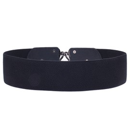 Syuer Womens Vintage Wide Elastic Stretch Waist Belt Retro Cinch Belt (L (78-96cm), Black)