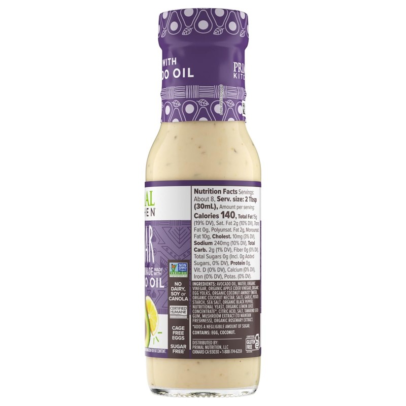 Primal Kitchen Ranch Dressing, Caesar Dressing, and Green Goddess Dressing