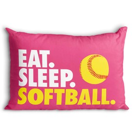 ChalkTalkSPORTS Eat Sleep Softball Pillowcase | Home Decor | Pink