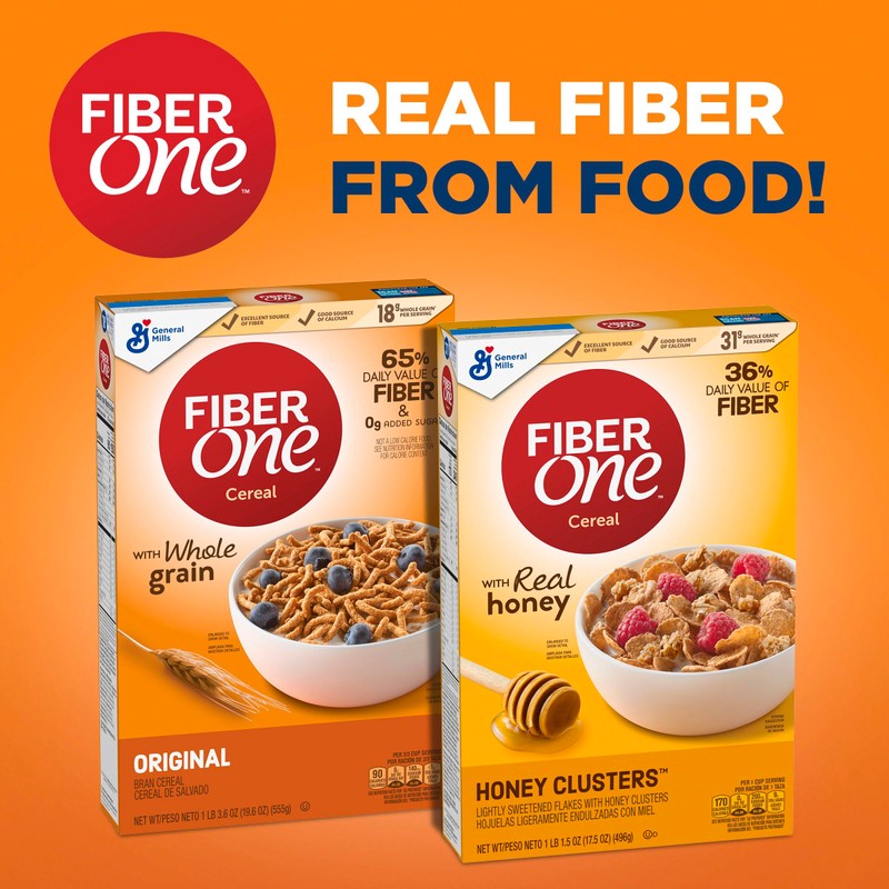 Fiber One Honey Clusters Breakfast Cereal, Fiber Cereal Made with