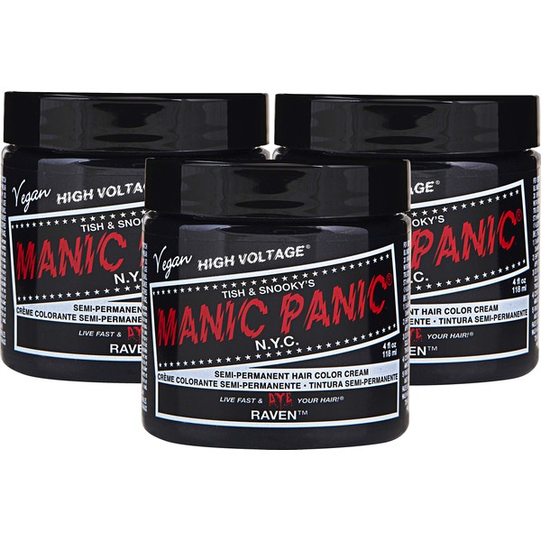 Manic Panic Raven Black Hair Dye Classic 3 Pack
