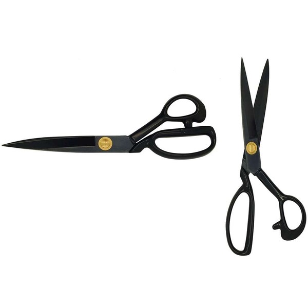 Premium Carbon Dressmaking Scissors Fabric Scissors Professional Sewing Scissors Black (Size 10 Inches - Length 25 cm)
