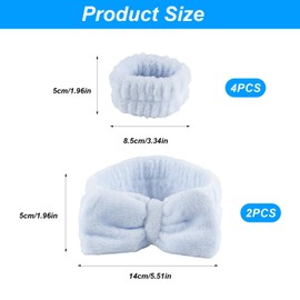 6 Stück Handgelenk Waschband & Abschmink Skincare Haarband Kosmetik Set, Elastisch Gesicht Wasch Armbänder, Mikrofaser Makeup Schweissband SPA Gesicht Stirnband für Frauen Yoga Skincare Produkte