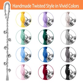 GINIDEAR Dog Bells to Go Outside & Puppy Potty Training, Adjustable Dog Door Bell Ring to Go Potty, Handmade with Premium Yarn. Twisted Style, Beige