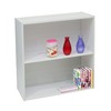 KB Designs 2 Tier Open Shelf Bookcase Storage Organizer, White