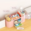 Marbrasse Desk Organiser with 3 Drawers,Multi-Functional Pen Holder,Desk Tidy and