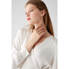 RUIQUAN 18K Gold Silver Rose Plated Love Ring Cubic Zirconia Promise Ring Wedding Band Jewelry Birthday Gifts for Women Teen Girls