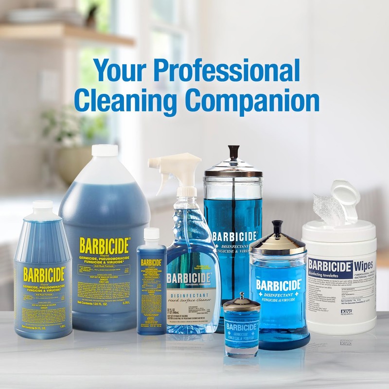 BARBICIDE Disinfecting Jar – Durable Glass Immersion Container with Stainless