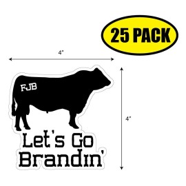 Tampa Printing 25 PACK 4"x2.75" LETS GO BRANDIN Sticker Decal HUMOR FUNNY VG0233