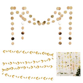 Exquisite Bridal Shower and Party Decor – Gold Leaf Fall Garland, Ideal for Weddings, Engagements, Birthdays, and Pop Star Theme Parties – 4 Packs (Each 13 feet/4 Meters Long)