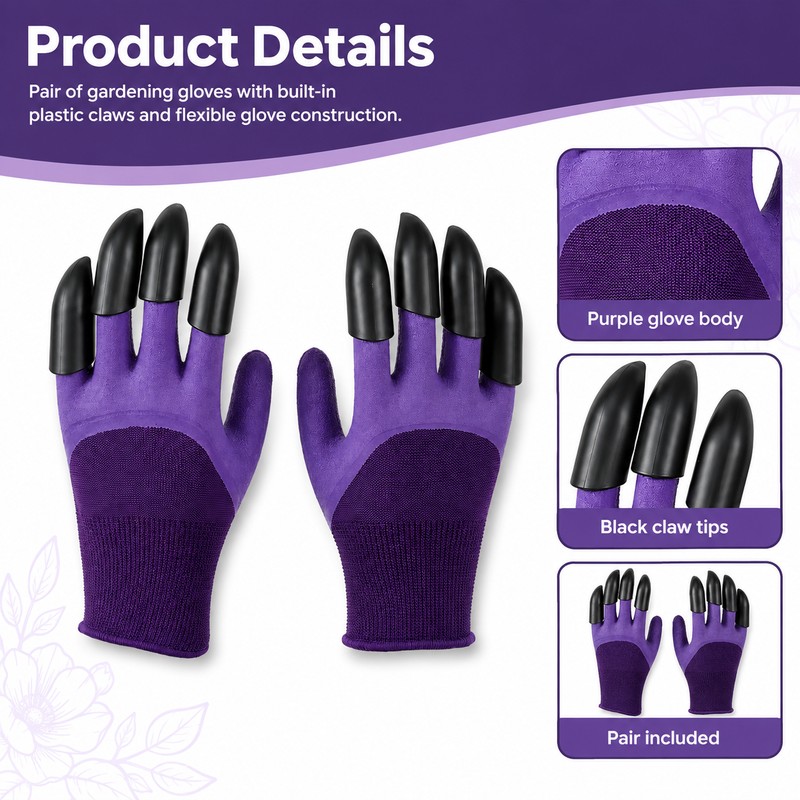 Gardening Gloves with Claws for Digging & Planting – Breathable
