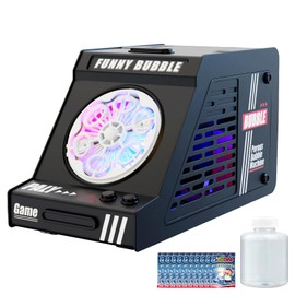 Panacare Bubble Machine, Automatic Bubble Machine 20,000 + Bubbles / Min, 240 ml Tank, 6 Holes for Birthday, Party, Wedding (Black)