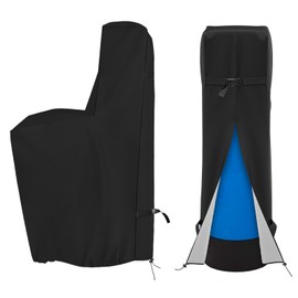 COSHNIBI Water Softener Cover , 420D Heavy Duty Outdoor Water Softener Cover Waterproof Insulated with Split Zipper, All Weather Protection 64" H x 40" W x 16" D - Black