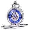TREEWETO Pocket Watch - Smooth Double Case Series Skeleton Dial