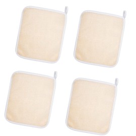 4Pcs Exfoliating Face Towels Soft Weave Bath Clothes Natural Exfoliating Scrub Clothes Body Wash Clothes Massage Bath Clothes for Women and Man, Milky