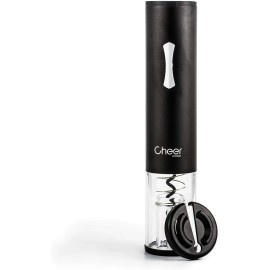 CHEER Electric Wine Opener Automatic Corkscrew Foil Cutter & Batteries Included - Black