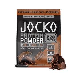 Jocko Fuel Mölk Whey Protein Powder 22g Protein - Low Sugar Monk Fruit Blend - Muscle Recovery & Growth, Packaging May Vary (31 Servings, Chocolate Milkshake)