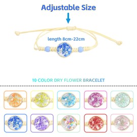 ELNX 10 Pcs Friendship Bracelets for Girls, Friendship Braided Bracelet Colorful Flowers Tree of Life Bracelet Adjustable Braided Bracelet for Women Teen Girls Birthday Party Favors