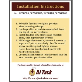 AJ Tack Wholesale Swivel and Lock Stirrup Turner Black / 3"