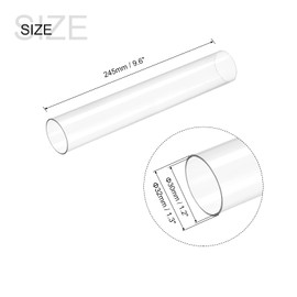 sourcing map Plastic Pipe Rigid Polycarbonate Round Tube Clear 1.2 Inches (30 mm) Inner Diameter 1.3 Inches (32 mm) Outer Diameter 9.6 Inches (245 mm) High Effect for Lighting Models Water Pipes